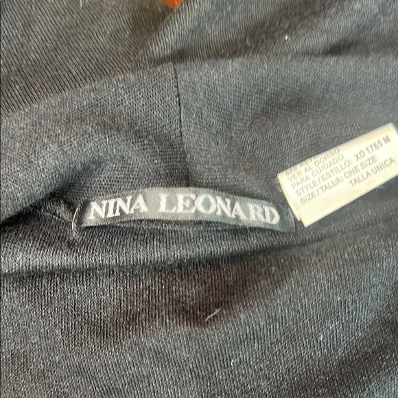 Nina Leonard Classic Black Fringe Shawl - Picture 2 of 7